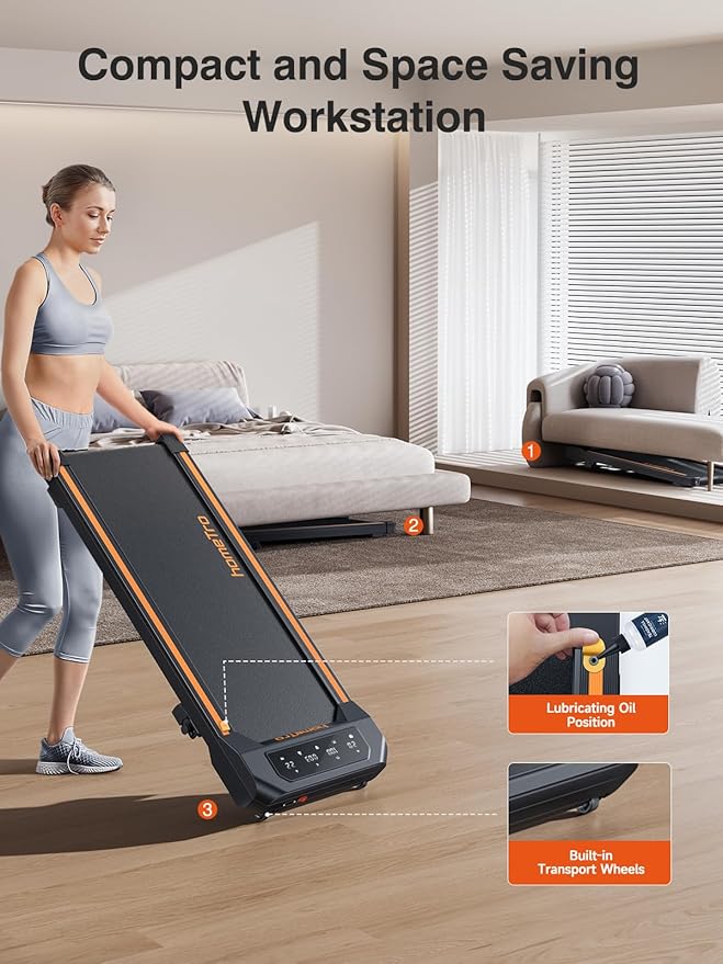 Portable Walking Treadmill – Compact, Quiet, No Assembly Required for Home & Office Use