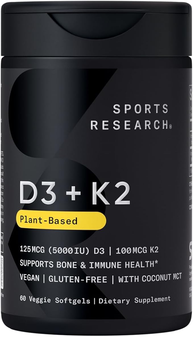 Sports Research – Vegan Vitamin D3 5,000 IU (60 Veggie Softgels)