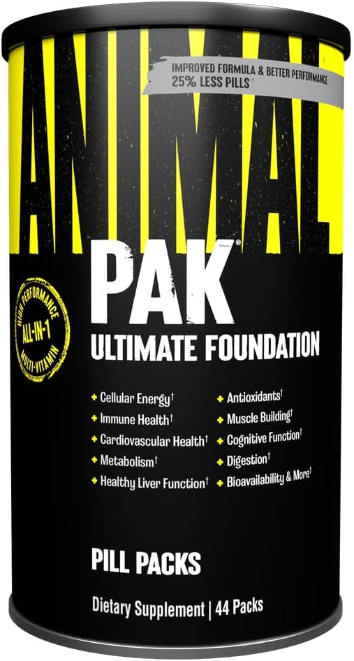 Animal Pak All-in-One Multivitamin Supplement for Men & Women, 44 Packets (One Month Supply)