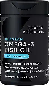 Sports Research Triple Strength Omega-3 Fish Oil - 1250mg | 90 Softgels