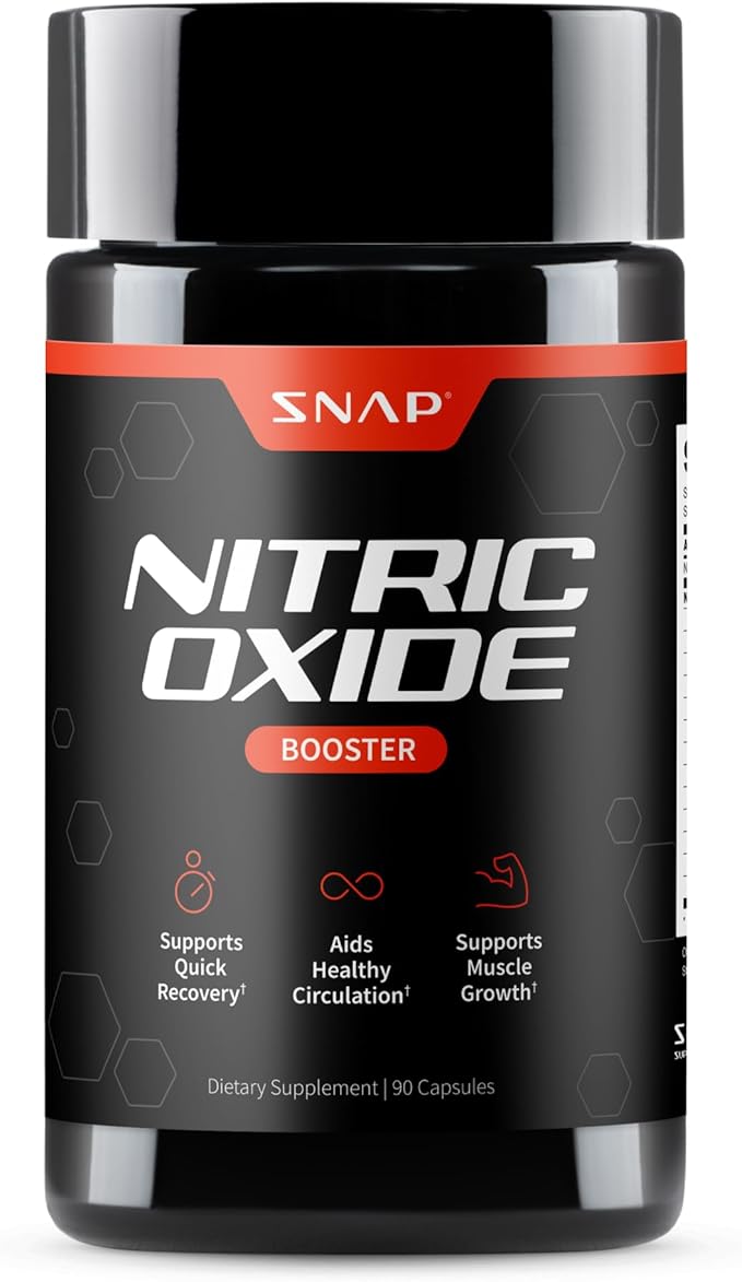 Nitric Oxide Booster Supplement with L Arginine and L Citrulline Essential Amino Acids and Ginseng Root, Energy, Heart Health, Muscle Growth & Circulation Support, 60 Capsules
