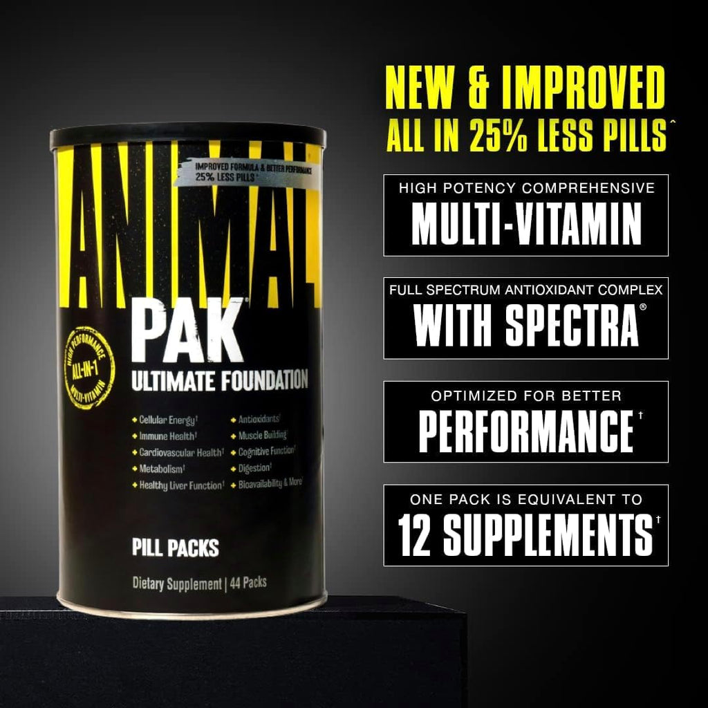 Animal Pak All-in-One Multivitamin Supplement for Men & Women, 44 Packets (One Month Supply)