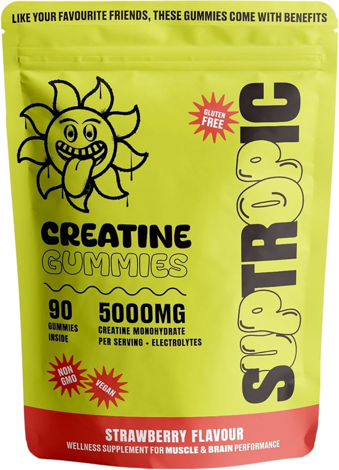 SUPTROPIC Creatine Monohydrate Gummies with Electrolytes - 60 Gummies