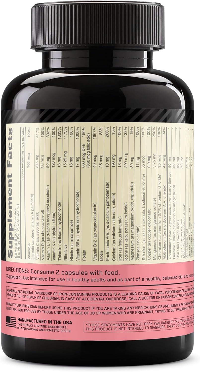 Optimum Nutrition Opti-Women Multivitamin (50 Nutrients for Women’s Health, 120 Capsules)
