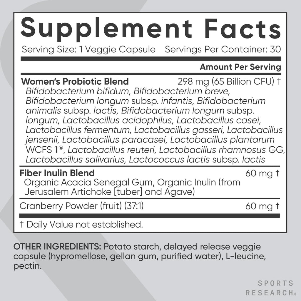 Probiotics & Prebiotics with Cranberry (Supports Digestive & Immune Health, 60 Capsules)