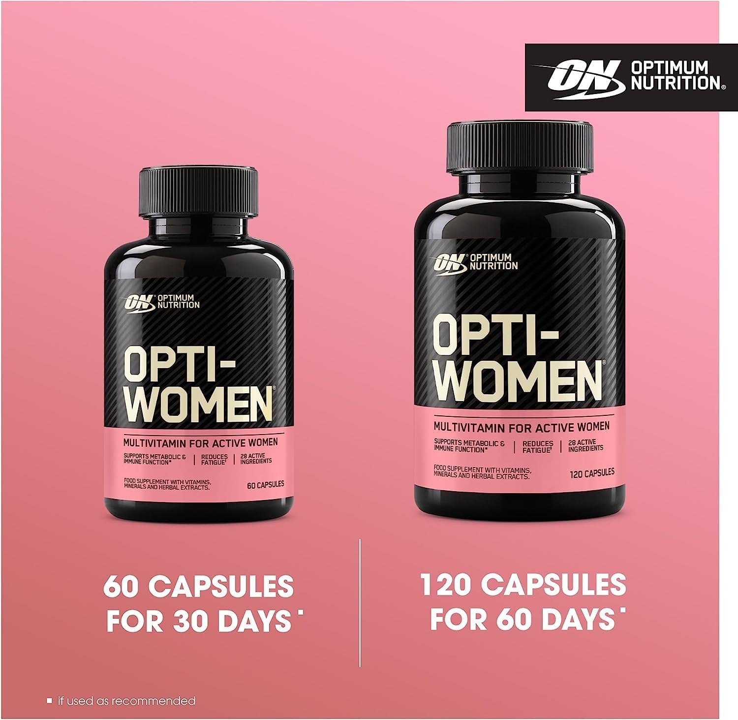 Optimum Nutrition Opti-Women Multivitamin (50 Nutrients for Women’s Health, 120 Capsules)