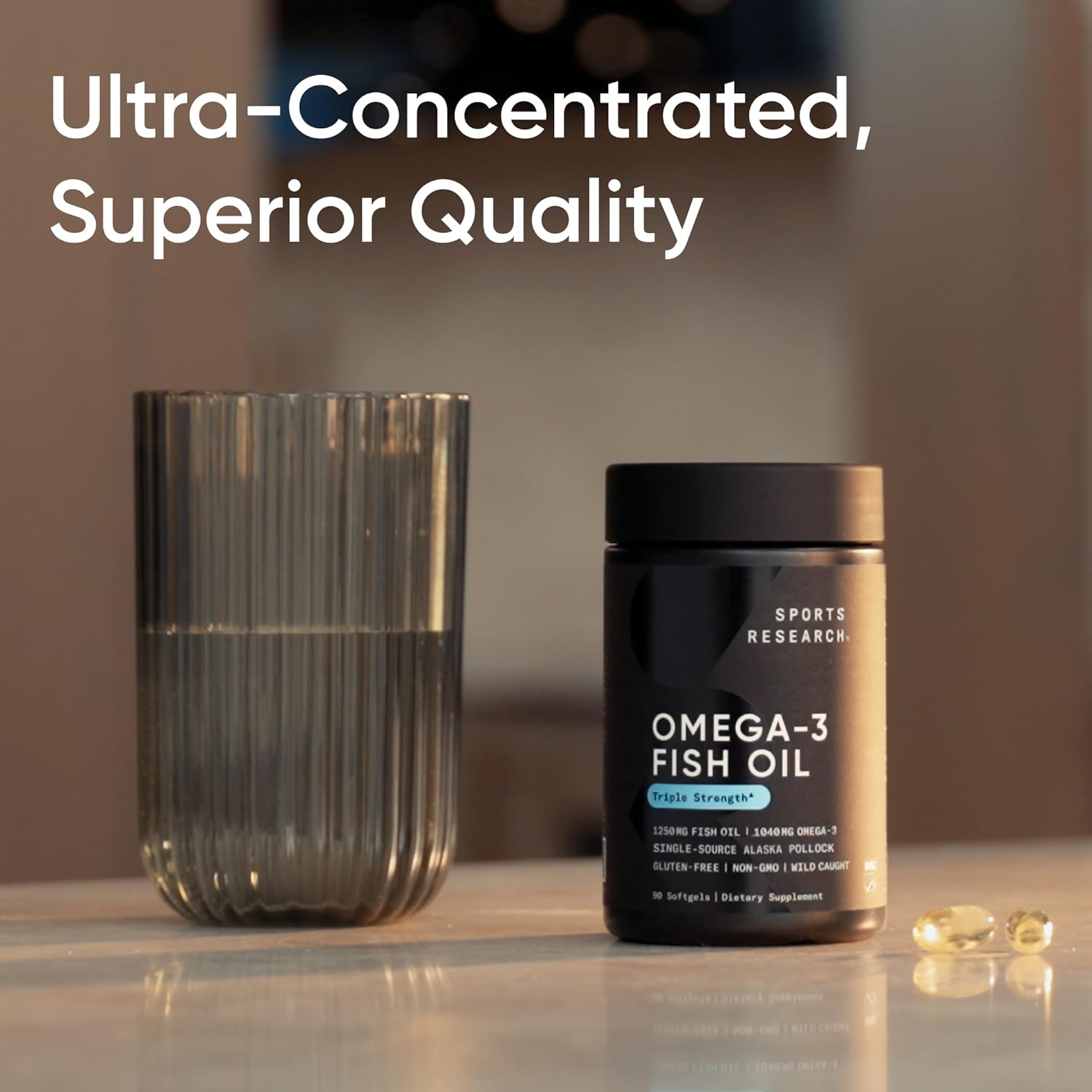 Sports Research Triple Strength Omega-3 Fish Oil - 1250mg | 90 Softgels
