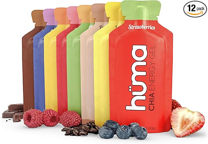 Huma Chia Energy Gel – Variety Pack (6 Gels, Assorted Flavors)