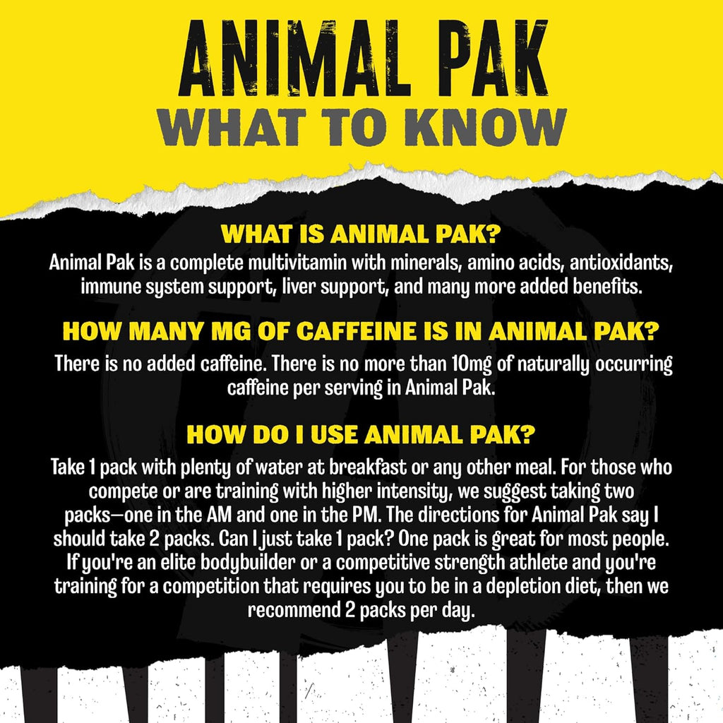 Animal Pak All-in-One Multivitamin Supplement for Men & Women, 44 Packets (One Month Supply)