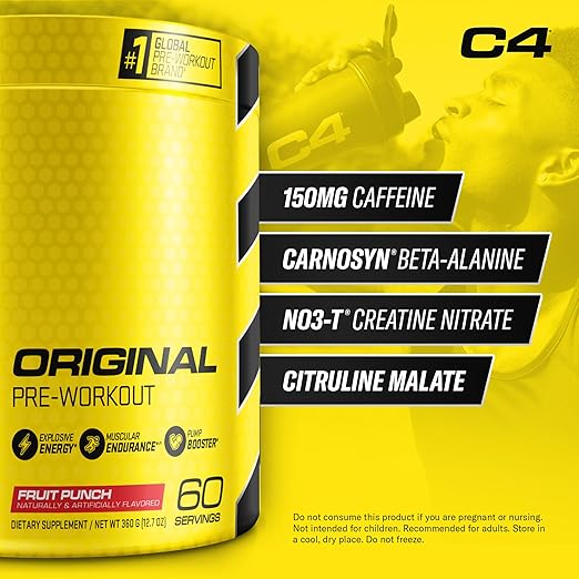 Cellucor C4 Original Pre-Workout Powder (Energy & Focus, 30 Servings, Fruit Punch)