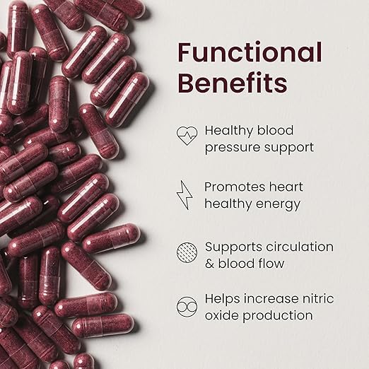 humanN SuperBeets Beetroot Powder Capsules (1000mg, 60 Capsules) for Enhanced Nitric Oxide Production