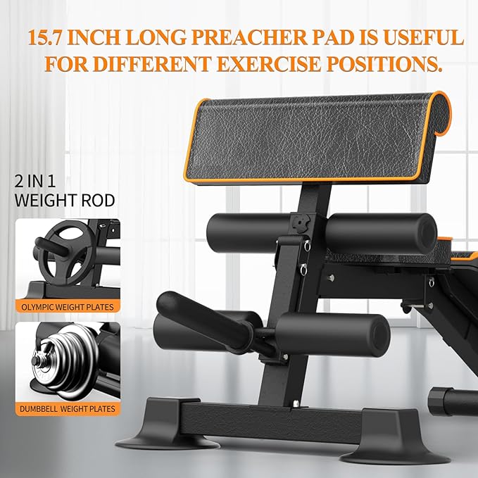 ZHICHI Adjustable Weight Bench – Multi-Function, Foldable for Full Body Workout