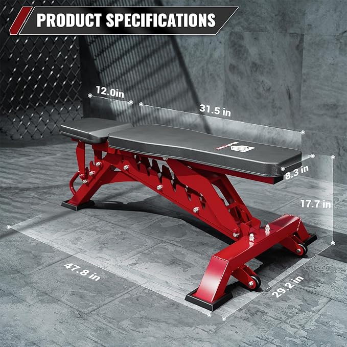 MAJOR LUTIE Adjustable Weight Bench – Multi-Position, Heavy Duty for Full Body Workouts