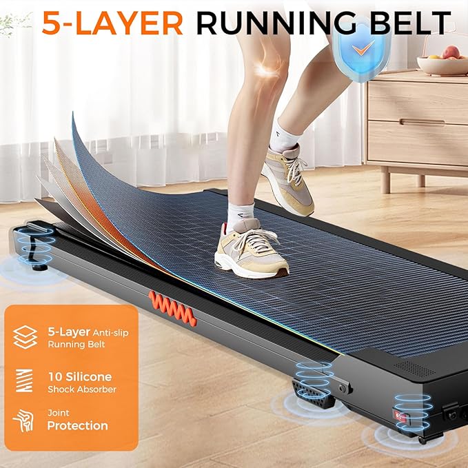 Foldable Treadmill with High Weight Capacity – Space-Saving, Quiet Operation, and Adjustable Speed